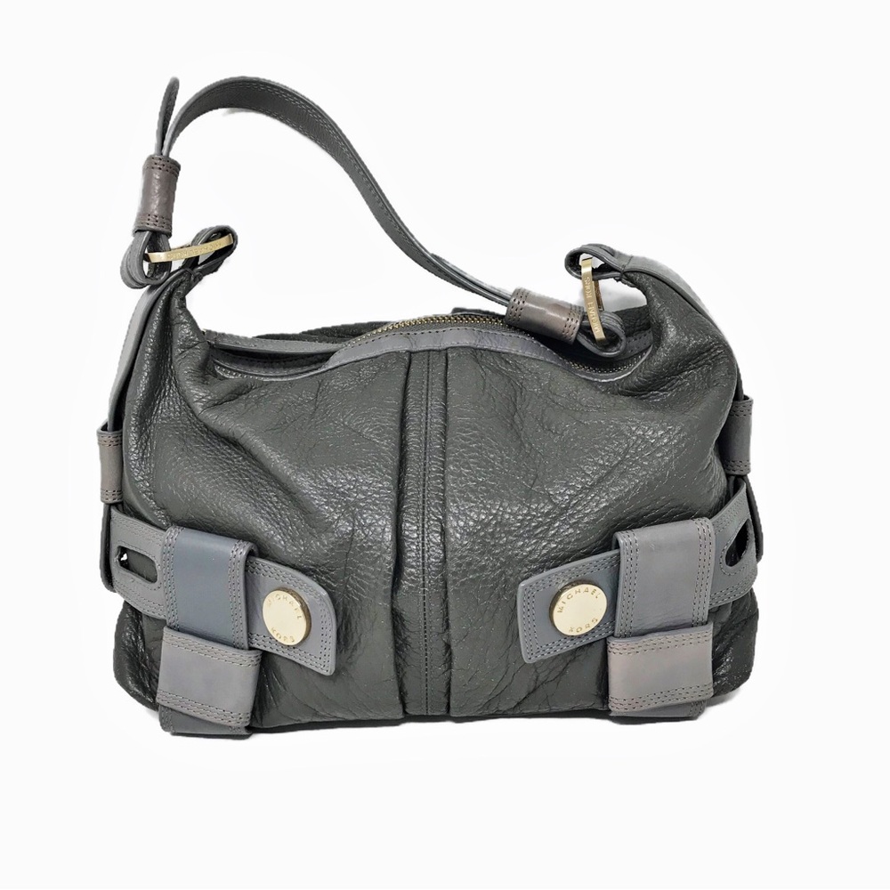 Michael Kors Gray Pebbled Leather Shoulder Bag